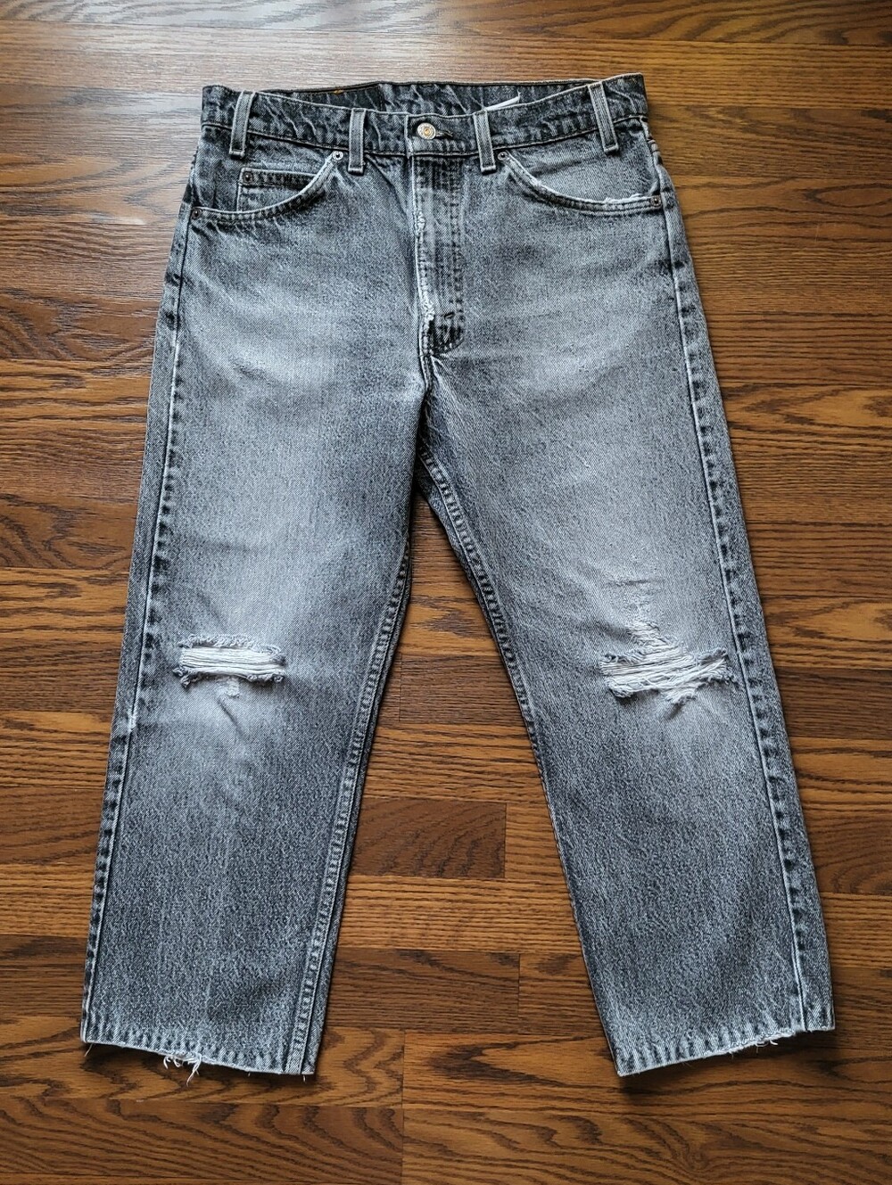 Mens Gray Vintage Fade 505 LEVIS Straight Leg Denim Jeans Pants sz 33